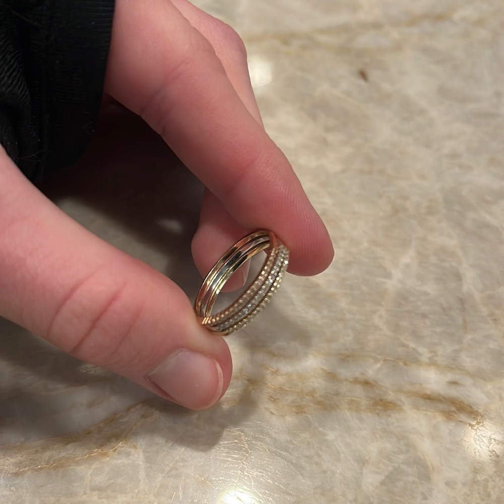 Zales white, yellow, and rose 10 k gold stackable rings